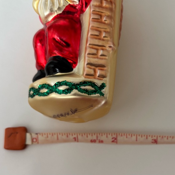 Santa Claus Holiday Ornament - Red and Green - Santa's Visit by E.M.Merck 1996 - Picture 7 of 7